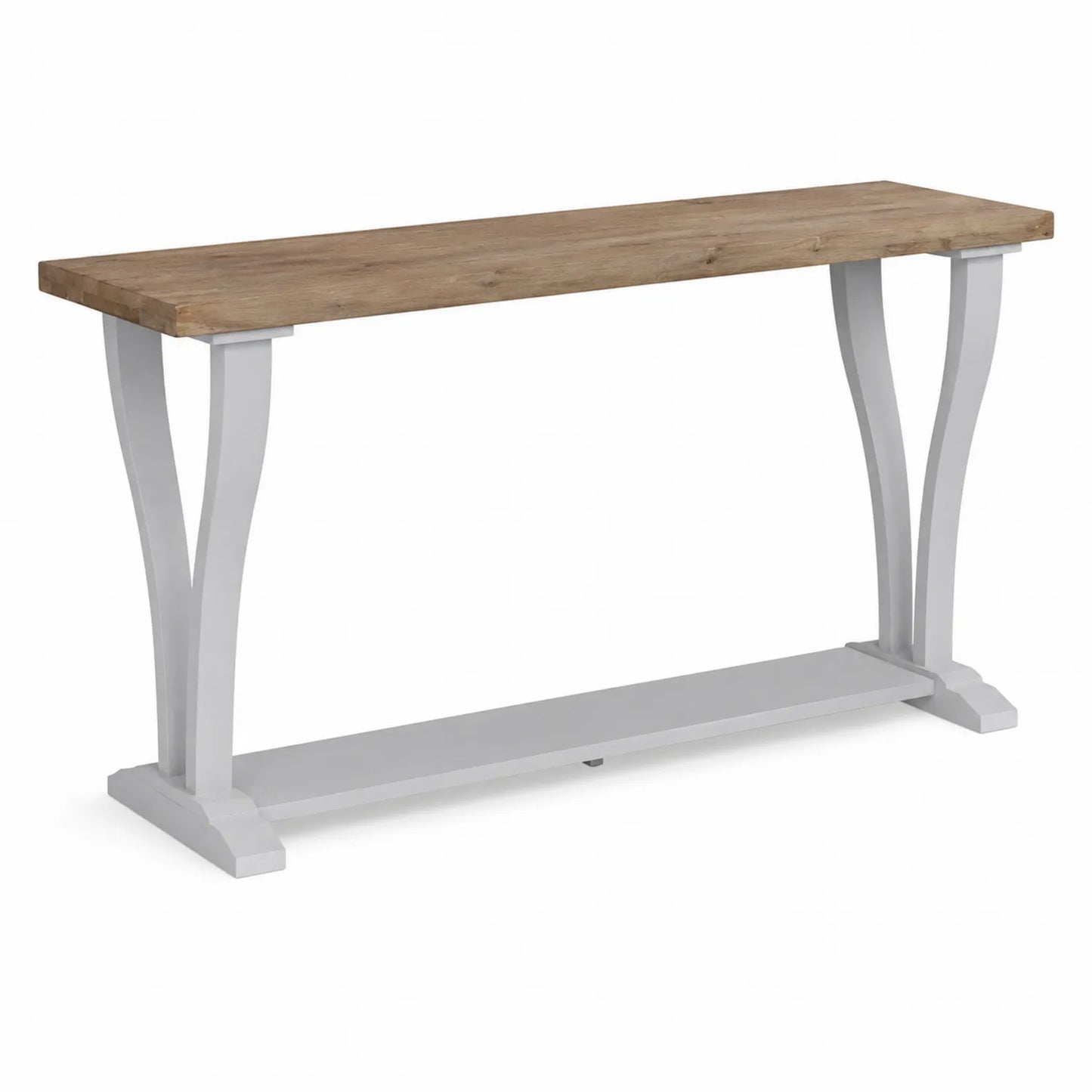 Konsolentisch Eiche Massivholz Weiß 120x40x80 cm