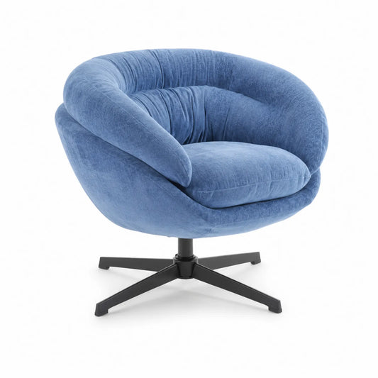 Drehstuhl Blau Samt 85cm