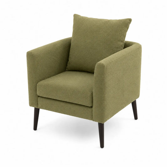 Grüner Polstersessel aus Polyester mit Hartholzrahmen