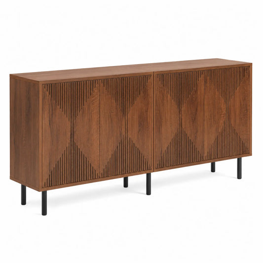 Sideboard aus Holz mit geometrischem Design, 150x40x80 cm