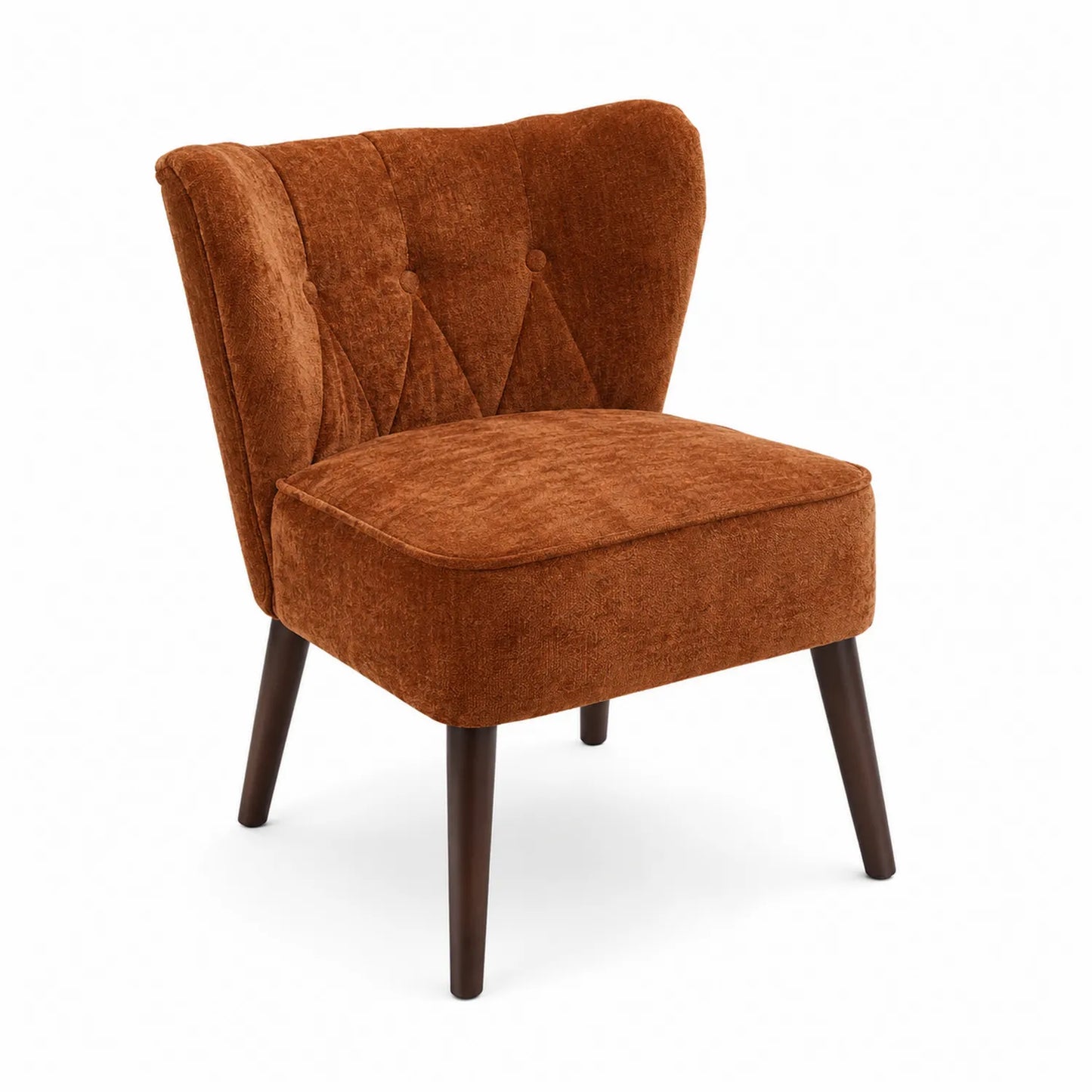 Sessel Braun Chenille-Stoff mit Massivholzrahmen