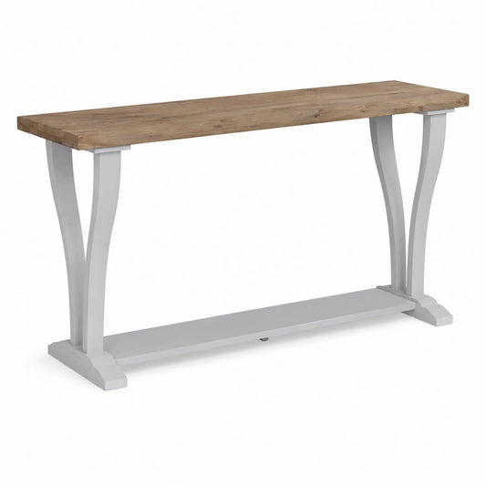 Konsolentisch Eiche Massivholz Weiß 120x40x80 cm