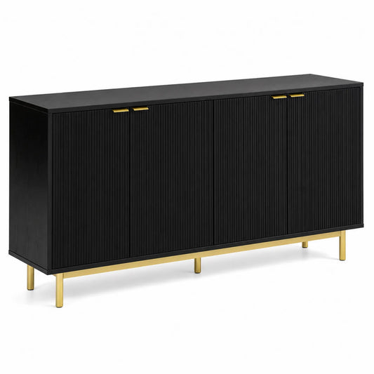 Sideboard aus Holz mit 4 Türen, Metallfüße